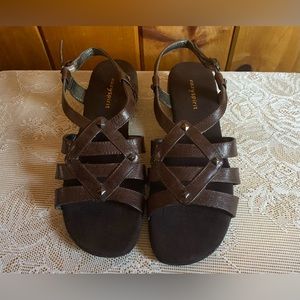 Easy Spirit Brown Leather Sandals Size 7.5